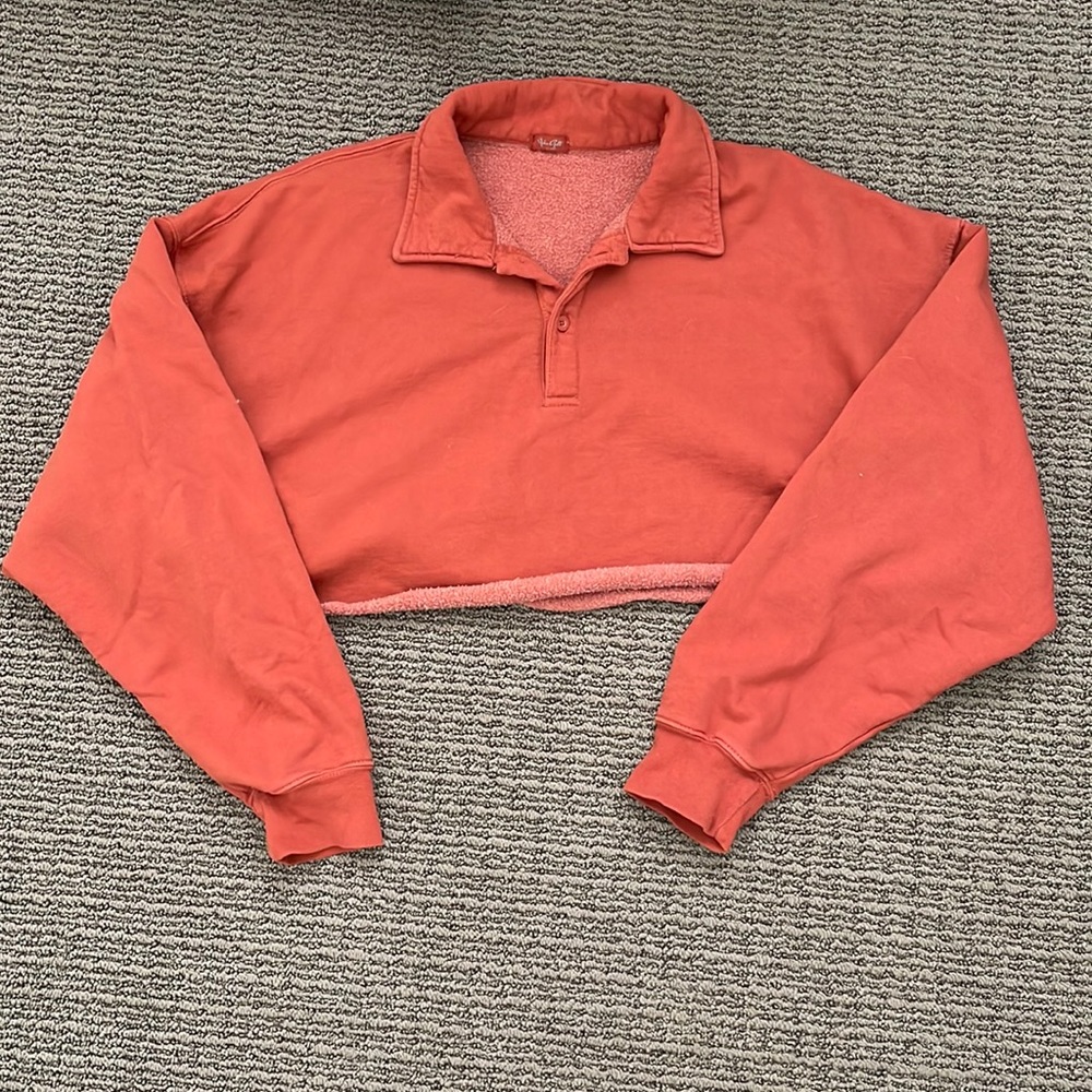Brandy Melville Orange Crop Sweatshirt